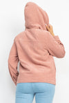 Mauve Corduroy Faux Fur Hoodie Jacket