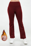 Fur Lined Winter Flare Pants With Pockets
