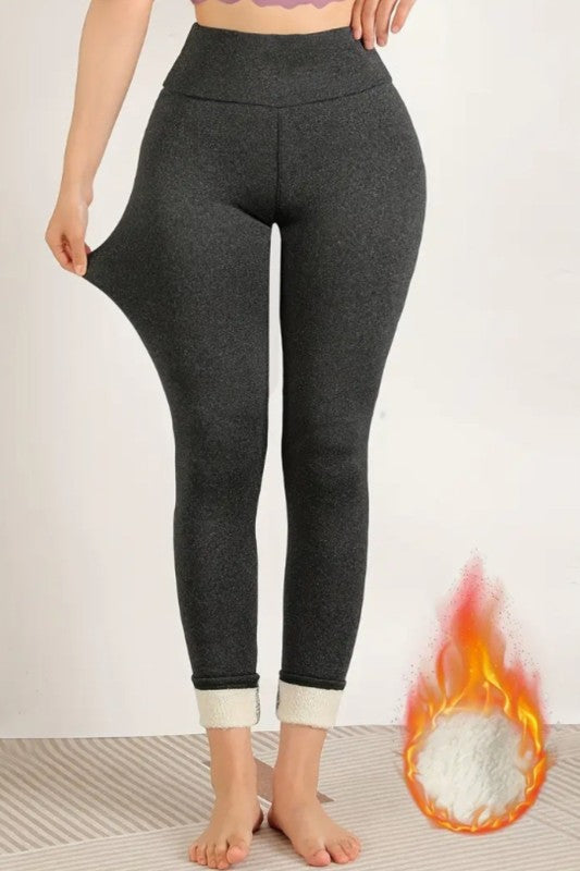 Lambskin Thermal Fur Lined Winter Leggings