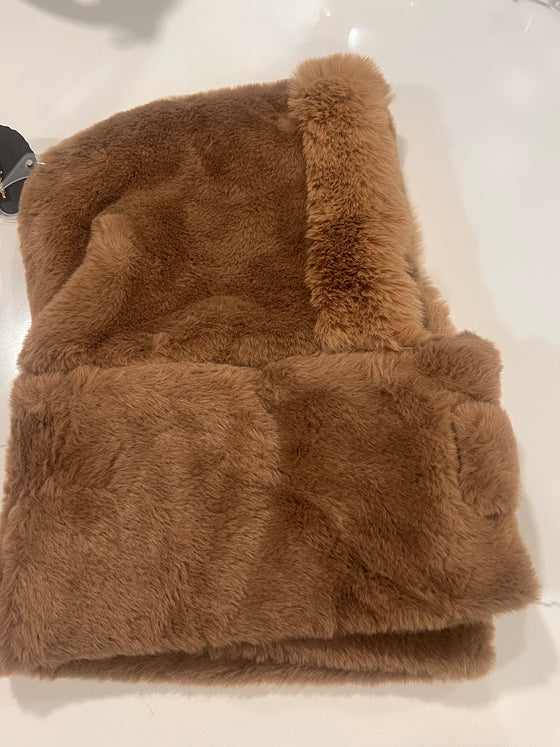 Brown Faux Fur Hood