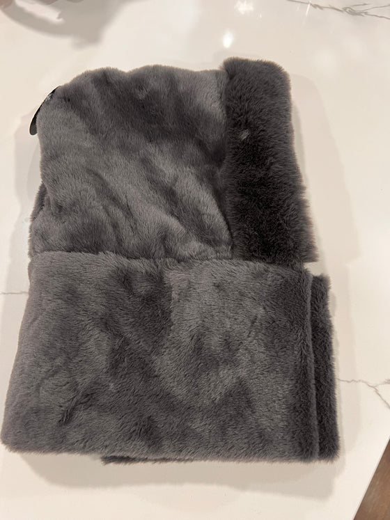 Grey Faux Fur Hood