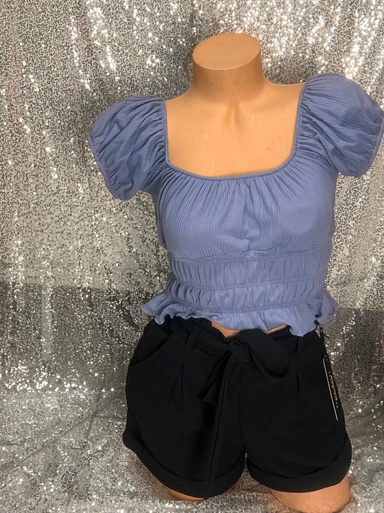 Open Shoulder Crop Top