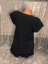 V Neck Black Blouse