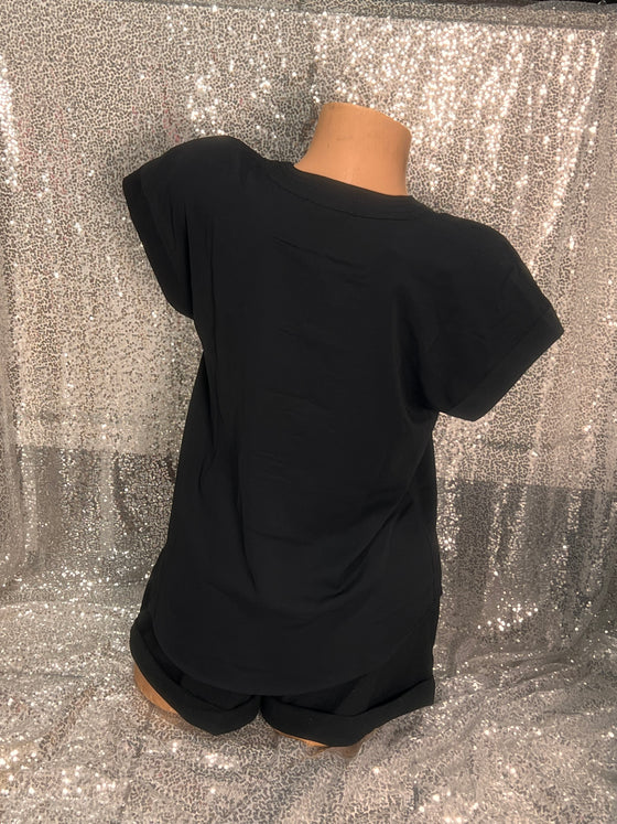 V Neck Black Blouse