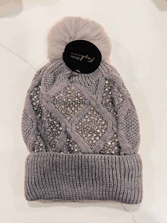 Bling Knit Fur Line Hat