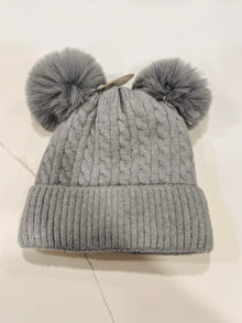  Double Pom Pom Furlined Hat