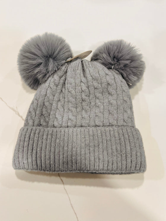 Double Pom Pom Furlined Hat