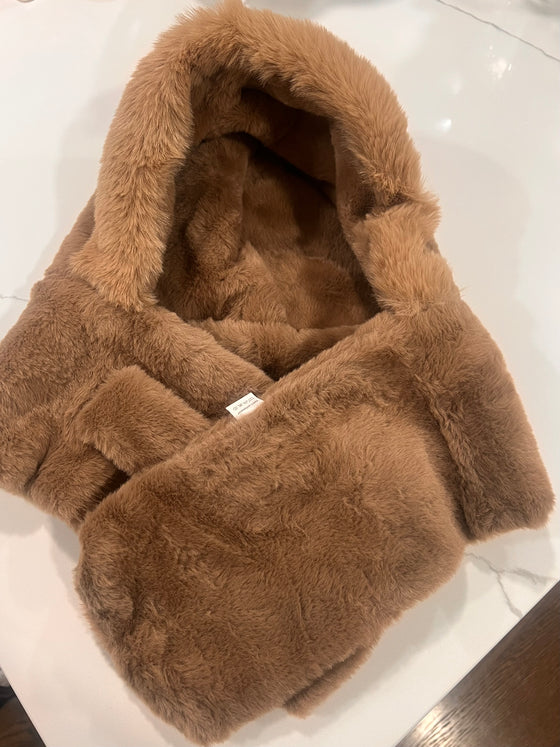 Brown Faux Fur Hood