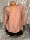 V Neck Blush Button Blouse