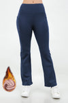 Fur Lined Winter Flare Pants With Pockets