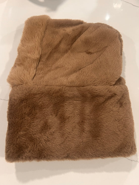 Brown Faux Fur Hood