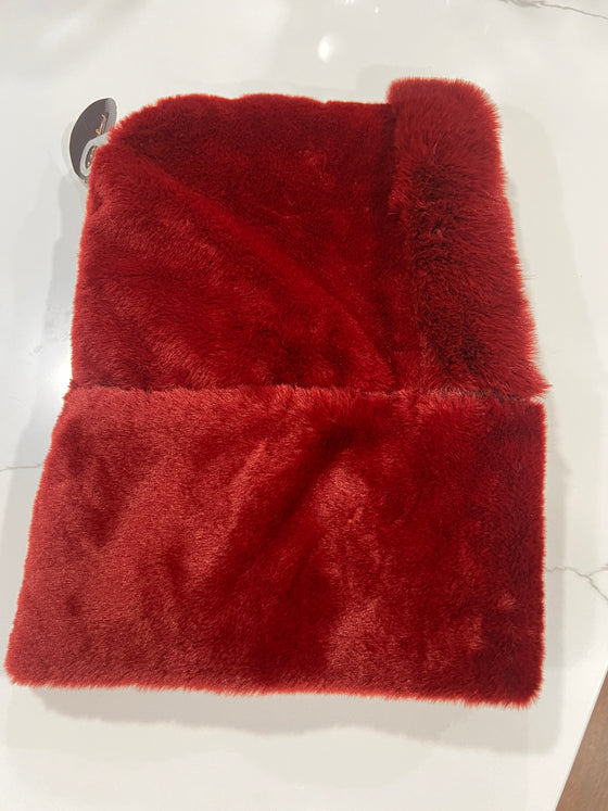 Red Faux Fur Hood