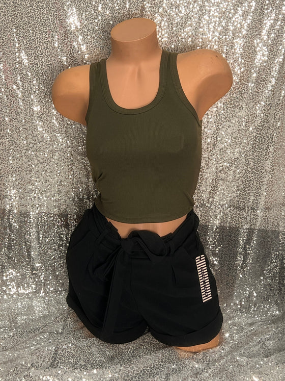 Ribbed Crop Tank Top