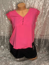 Fuschia V Neck Blouse