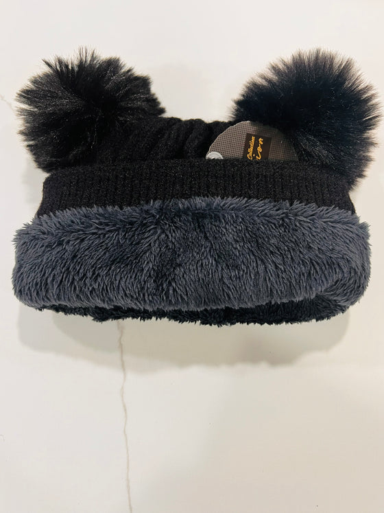 Double Pom Pom Furlined Hat