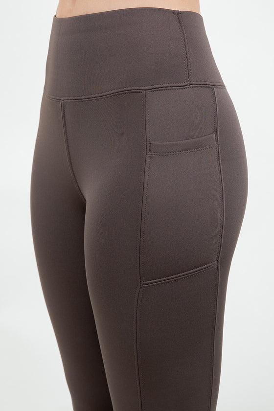 Fur Lined Winter Flare Pants With Pockets