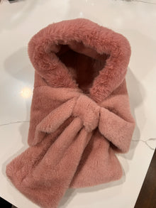  Pink Faux Fur Hood