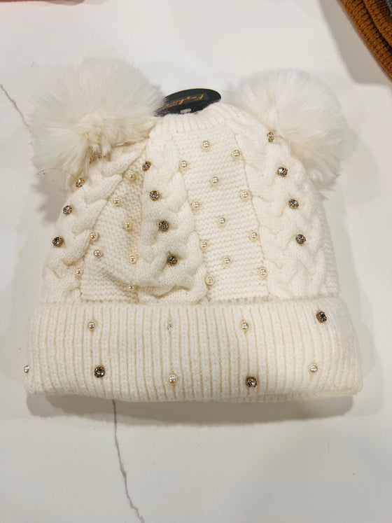 Bling Double Pom Pom Furlined Hat
