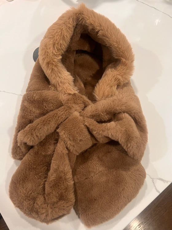 Brown Faux Fur Hood