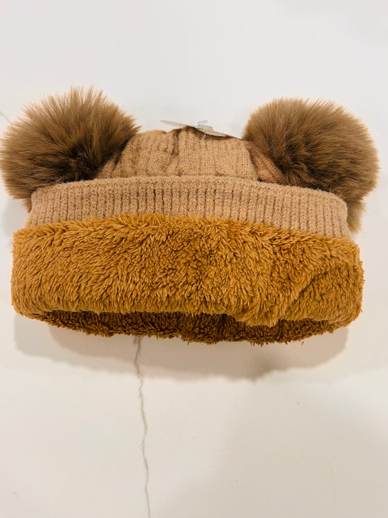 Double Pom Pom Furlined Hat