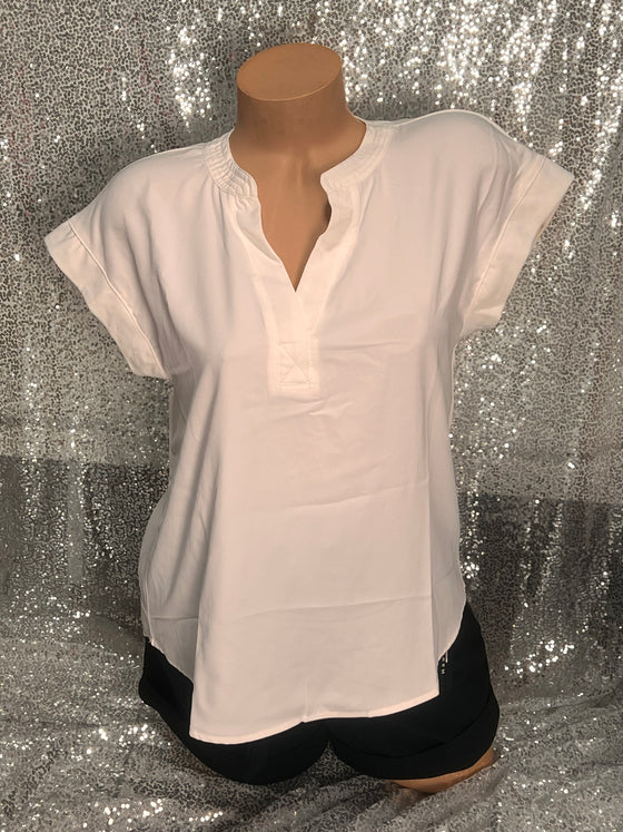 V Neck Ivory Blouse