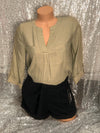 V Neck Button Blouse