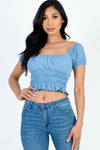 Open Shoulder Crop Top