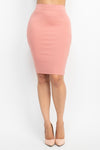 Pink High Waist Midi Skirt