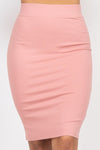 Pink High Waist Midi Skirt