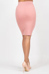 Pink High Waist Midi Skirt