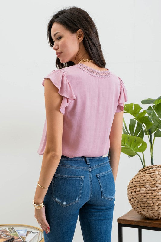 Blush Ruffled Blouse